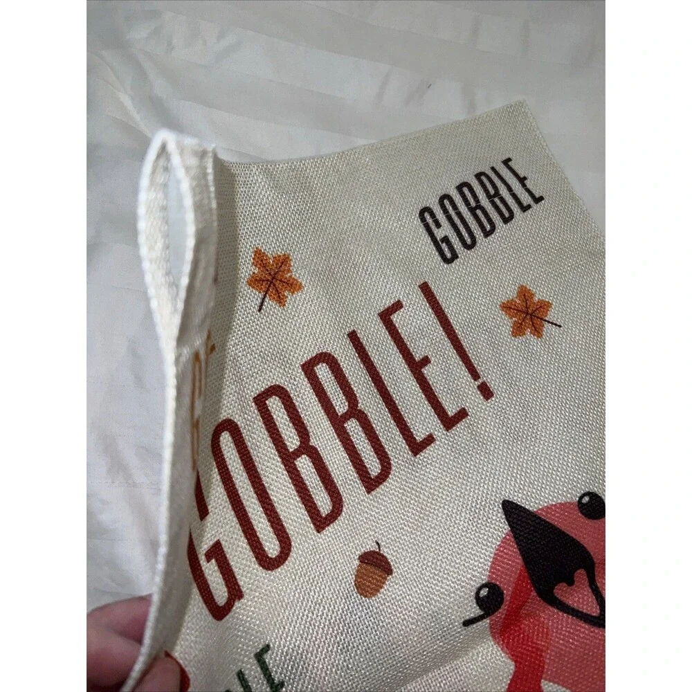 Gobble Thanksgiving Fall Garden Flag Double-Sided Decorative Yard Flag 12“×18”